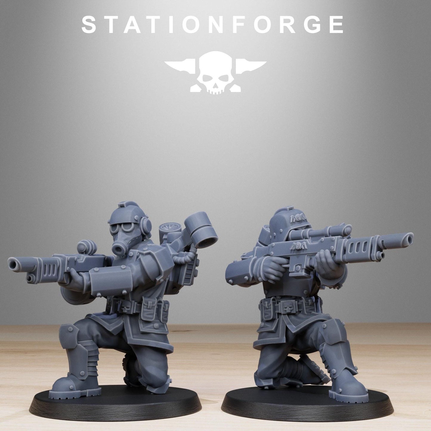 GrimGuard Aero Troops, Death Korps Proxy, Sci-Fi Wargames Miniatures by STATIONFORGE