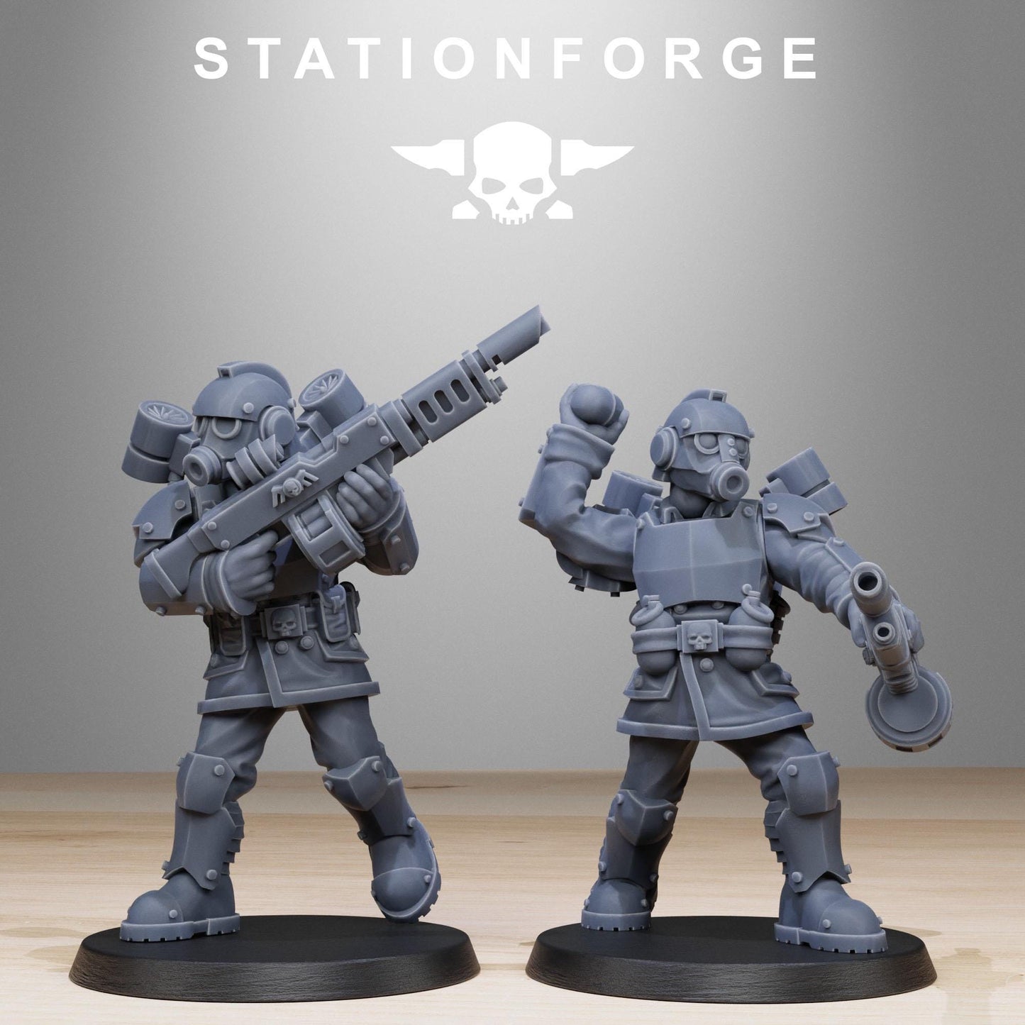 GrimGuard Aero Troops, Death Korps Proxy, Sci-Fi Wargames Miniatures by STATIONFORGE