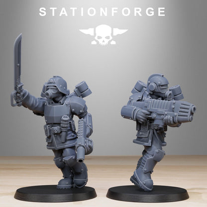 GrimGuard Aero Troops, Death Korps Proxy, Sci-Fi Wargames Miniatures by STATIONFORGE