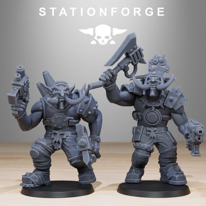 Orkaz Trolls, Space-Faring Orkish Menace Sculpted by STATIONFORGE, Grimdark Compatible, Sci-Fi Wargame Scale