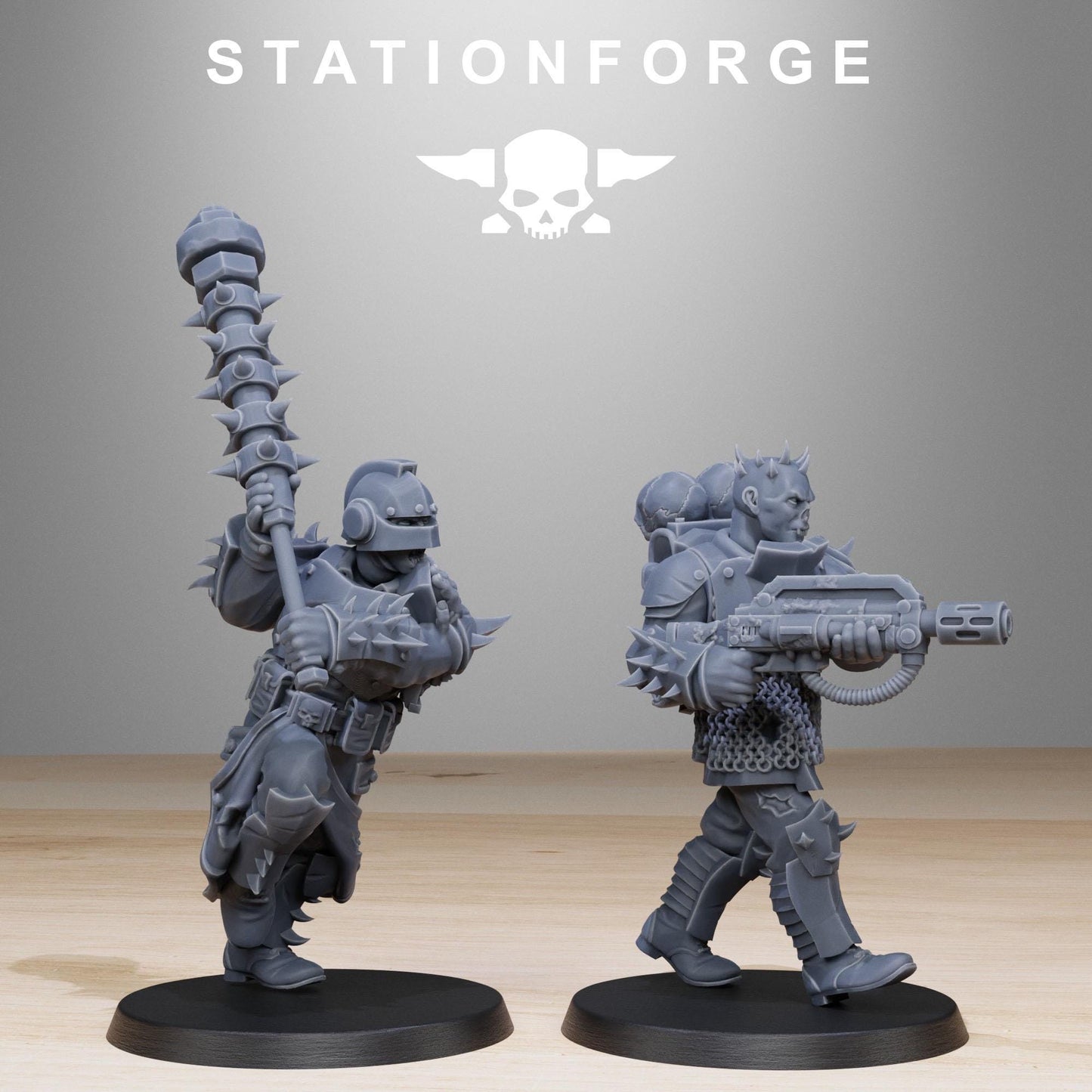 Corrupted Guard Builder Kit, Chaos Worshipper Sci-Fi Wargames Miniatures by STATIONFORGE, Corrupted Imperial Guard