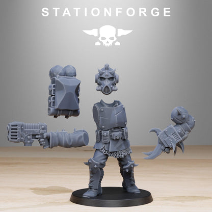 Corrupted Guard Builder Kit, Chaos Worshipper Sci-Fi Wargames Miniatures by STATIONFORGE, Corrupted Imperial Guard