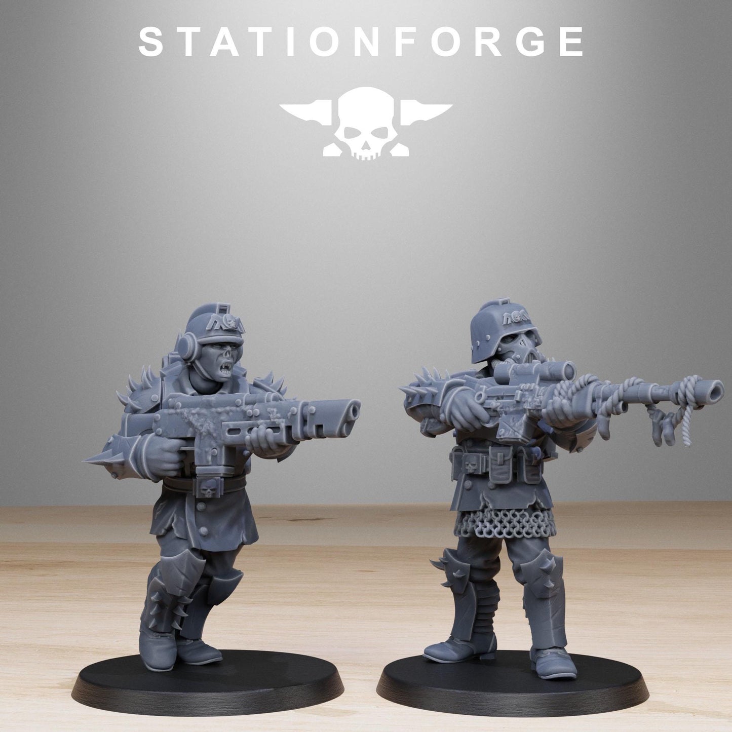 Corrupted Guard Builder Kit, Chaos Worshipper Sci-Fi Wargames Miniatures by STATIONFORGE, Corrupted Imperial Guard