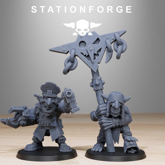 Gobs Infantry Reborn, Space-Faring Orkish Menace Sculpted by STATIONFORGE, Grimdark Compatible, Sci-Fi Wargame Scale