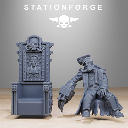 GrimGuard The Fallen Officer, Death Korps Proxy, Sci-Fi Wargames Miniatures by STATIONFORGE