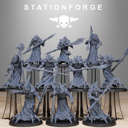 Scavenger Elders, Space Techno-bots, modular Sci-Fi warriors by STATIONFORGE, Sci-Fi Wargames Cyber-themed Grimdark miniatures