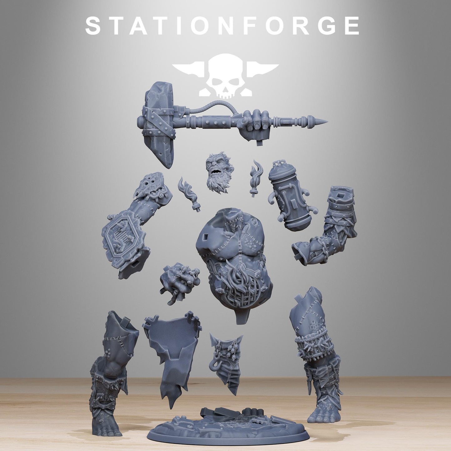 Corrupted Giant, Gigantic Chaotic Stitched-Together Gargant, Sci-Fi Wargames Miniatures by STATIONFORGE