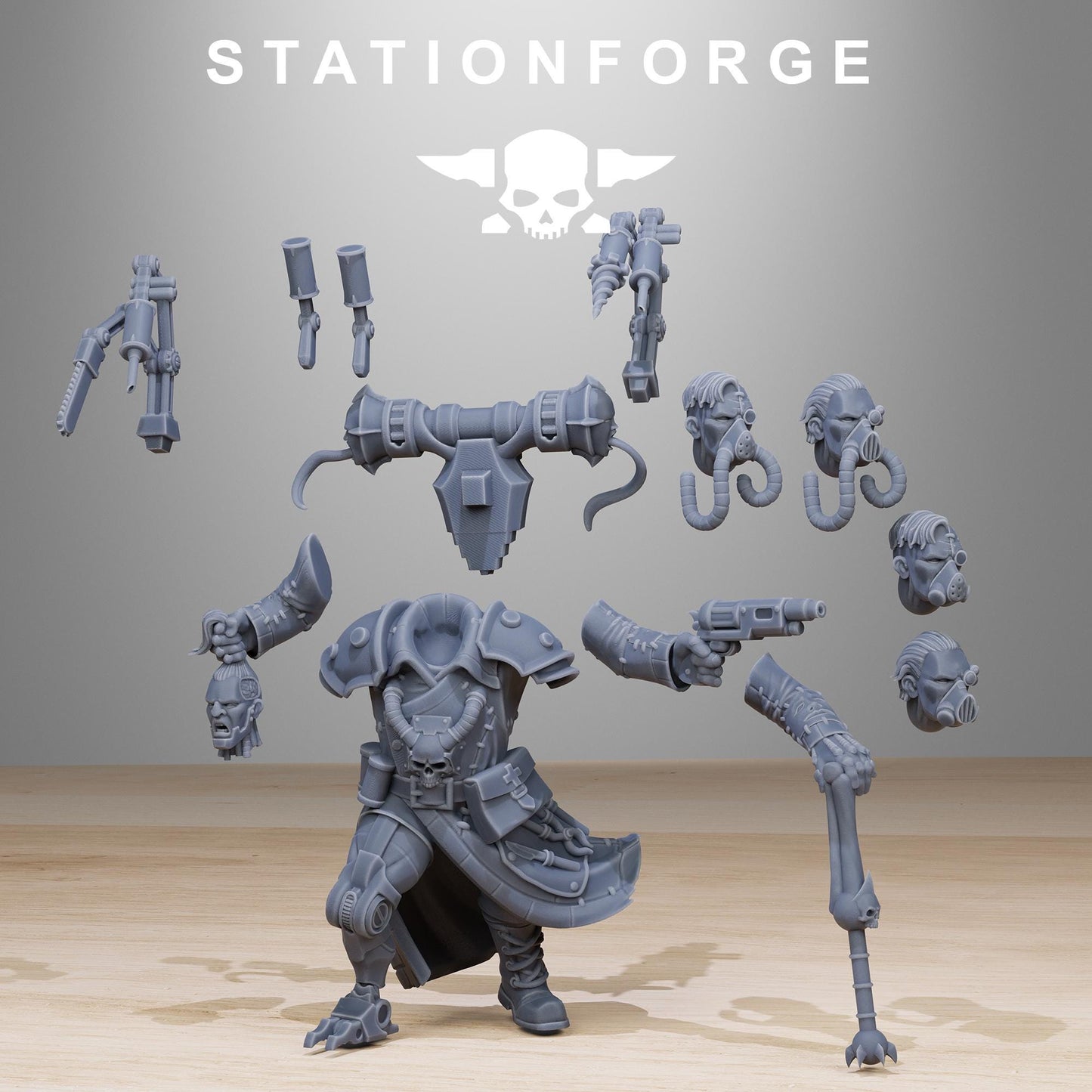 Ivan Kruck, Modular Sci-Fi Marine warriors by STATIONFORGE, Grimdark Wargames Proxy