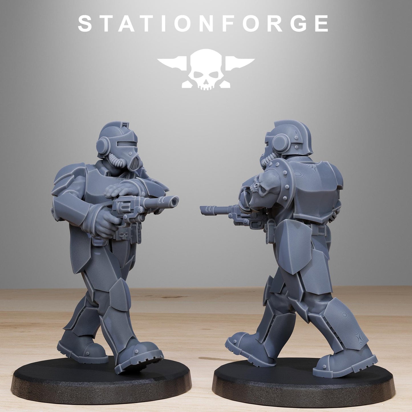 GrimGuard Enforcers, Death Korps Proxy, Sci-Fi Wargames Miniatures by STATIONFORGE