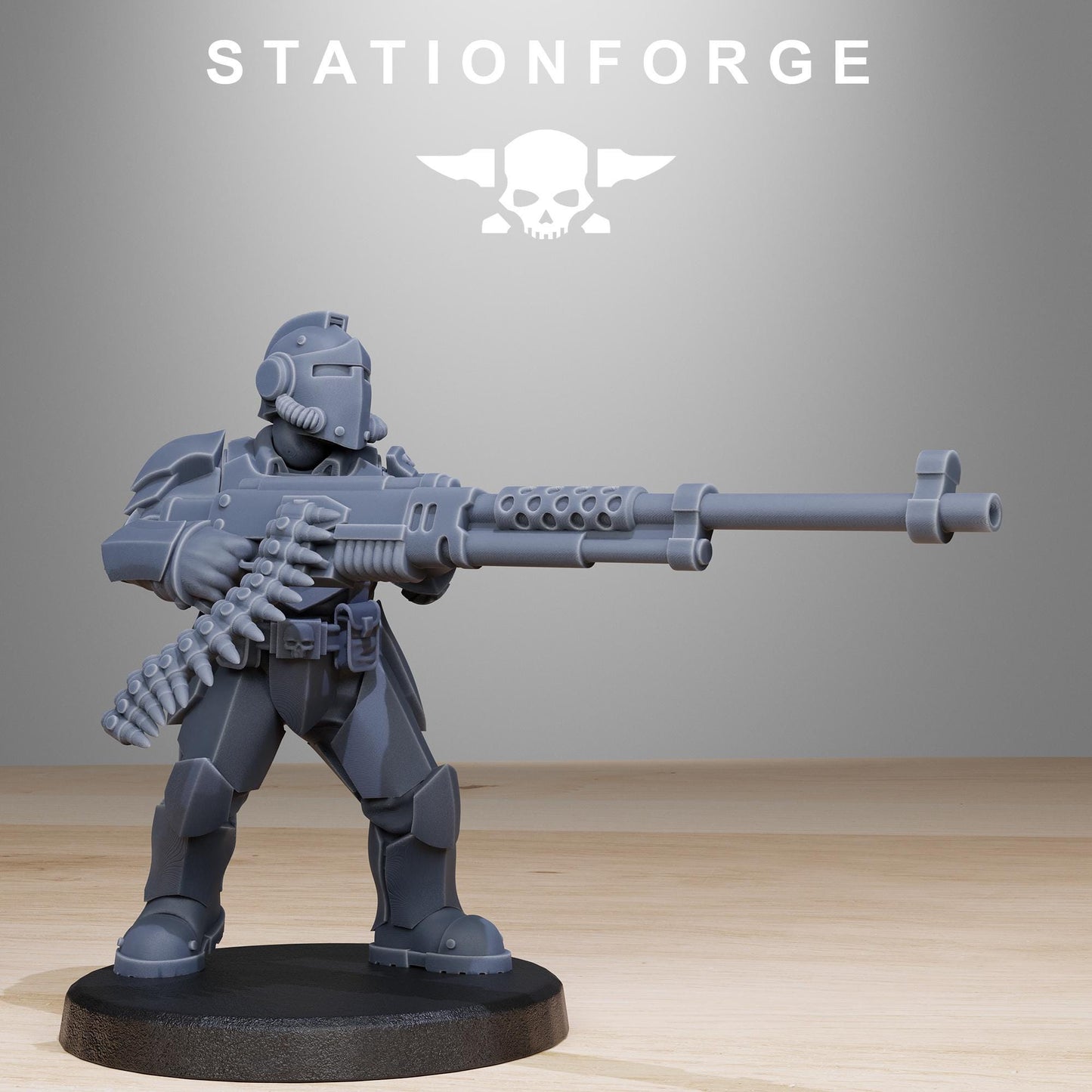 GrimGuard Enforcers, Death Korps Proxy, Sci-Fi Wargames Miniatures by STATIONFORGE