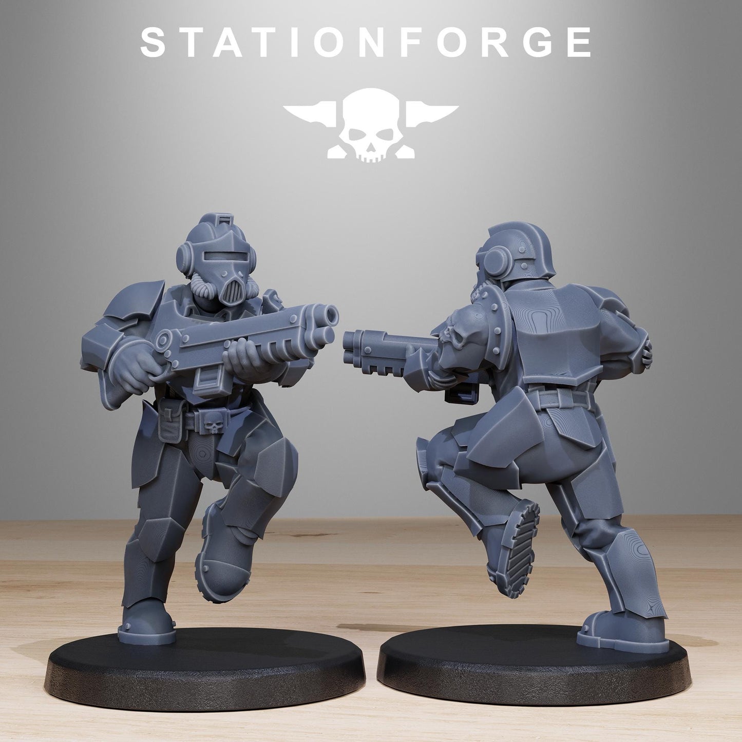 GrimGuard Enforcers, Death Korps Proxy, Sci-Fi Wargames Miniatures by STATIONFORGE