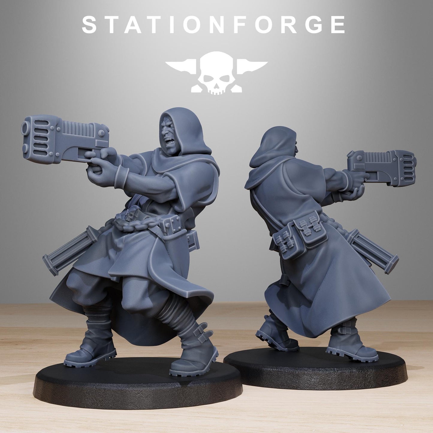 GrimCorp Mercenaries, Death Korps Proxy, Sci-Fi Wargames Miniatures by STATIONFORGE