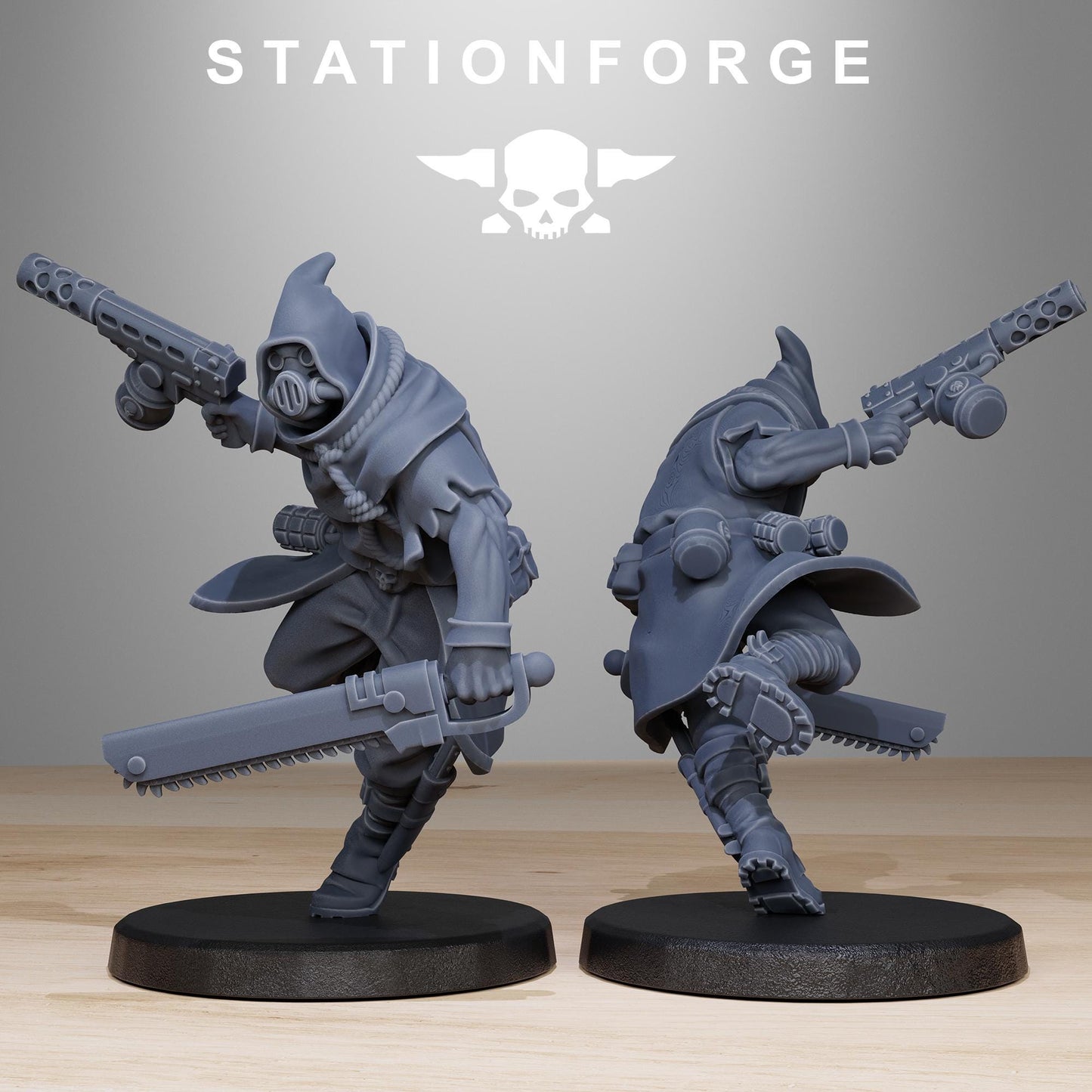 GrimCorp Mercenaries, Death Korps Proxy, Sci-Fi Wargames Miniatures by STATIONFORGE