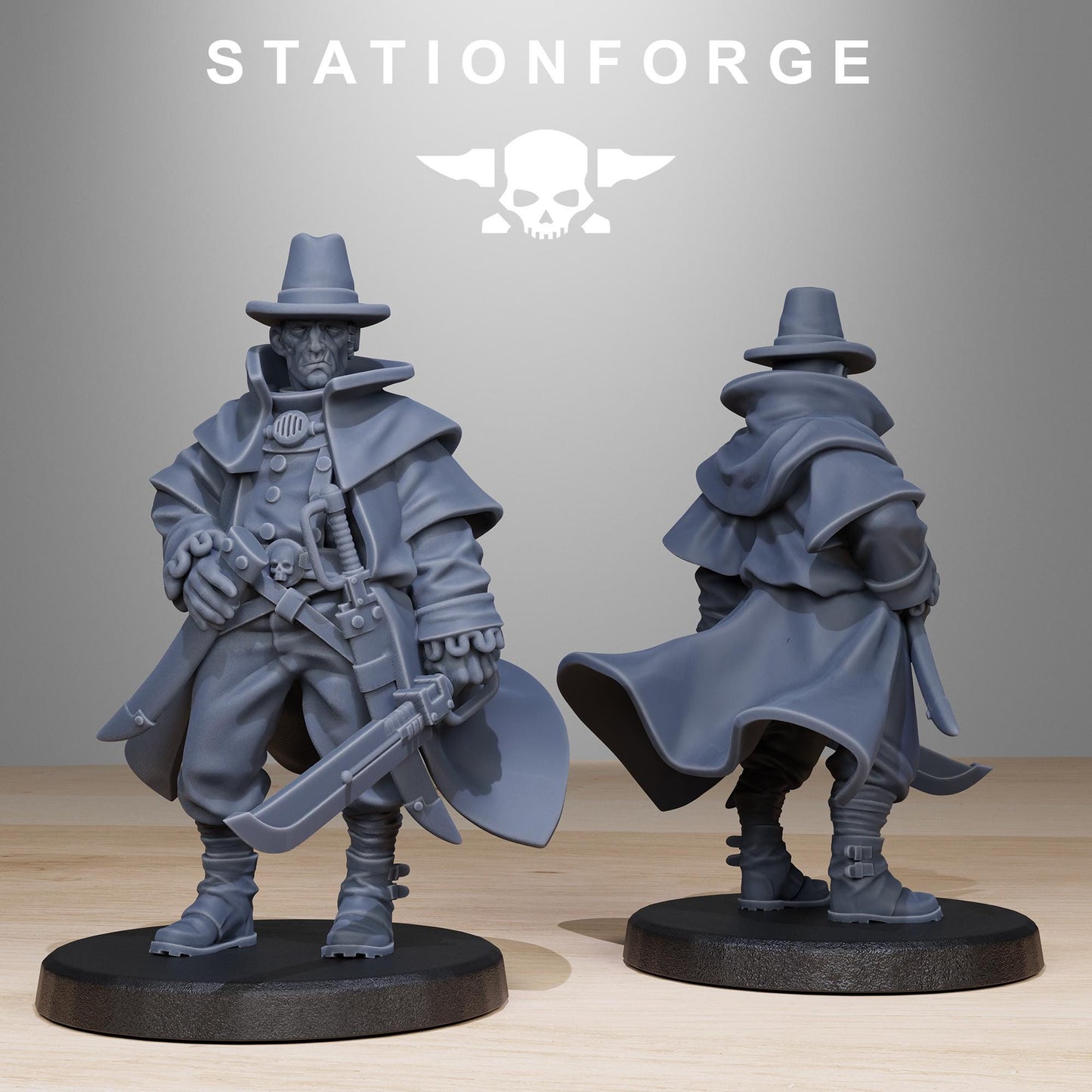 GrimCorp Mercenaries, Death Korps Proxy, Sci-Fi Wargames Miniatures by STATIONFORGE