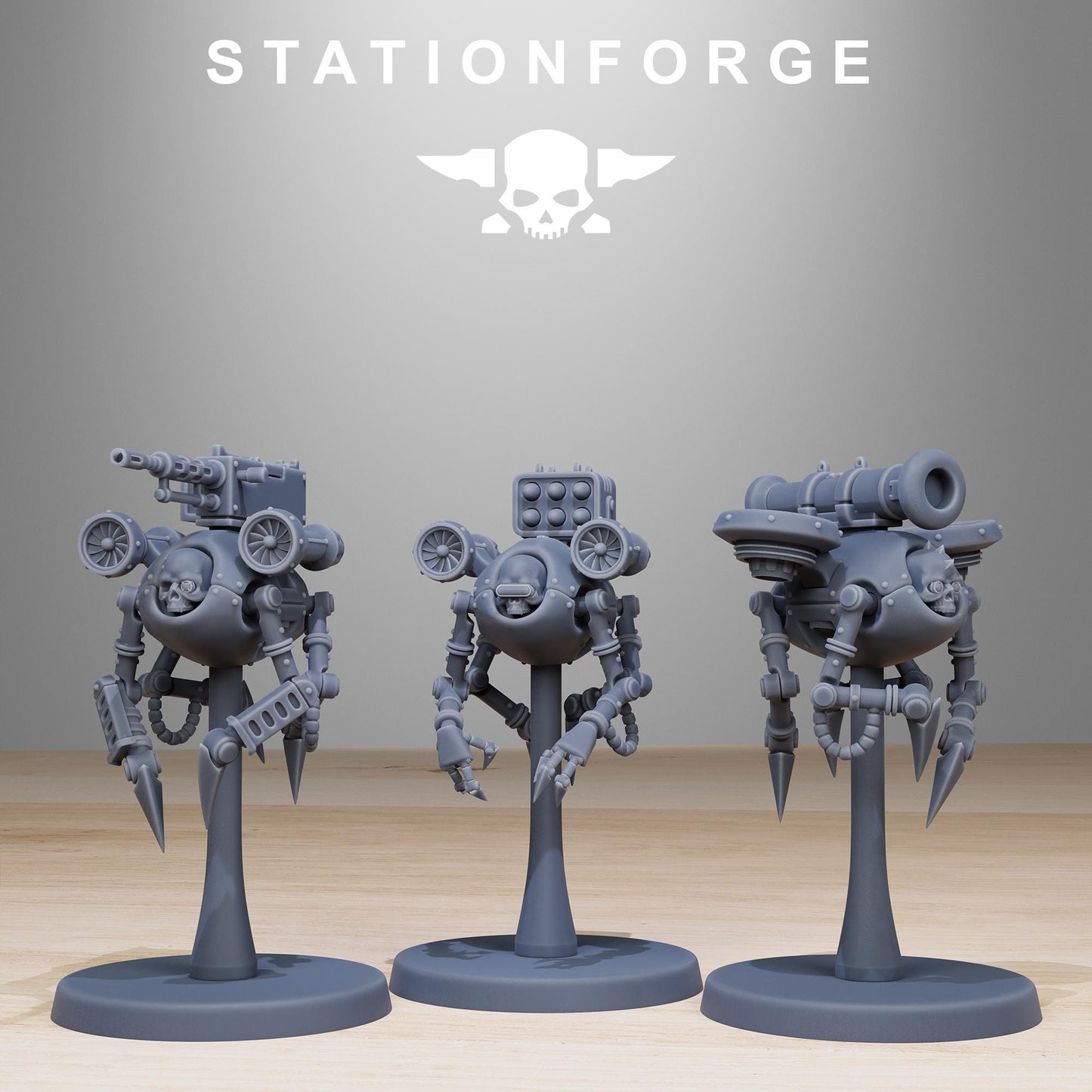 Scavenger Drones, Mechanical Drone Bots, Sci-Fi Wargames Miniatures by STATIONFORGE