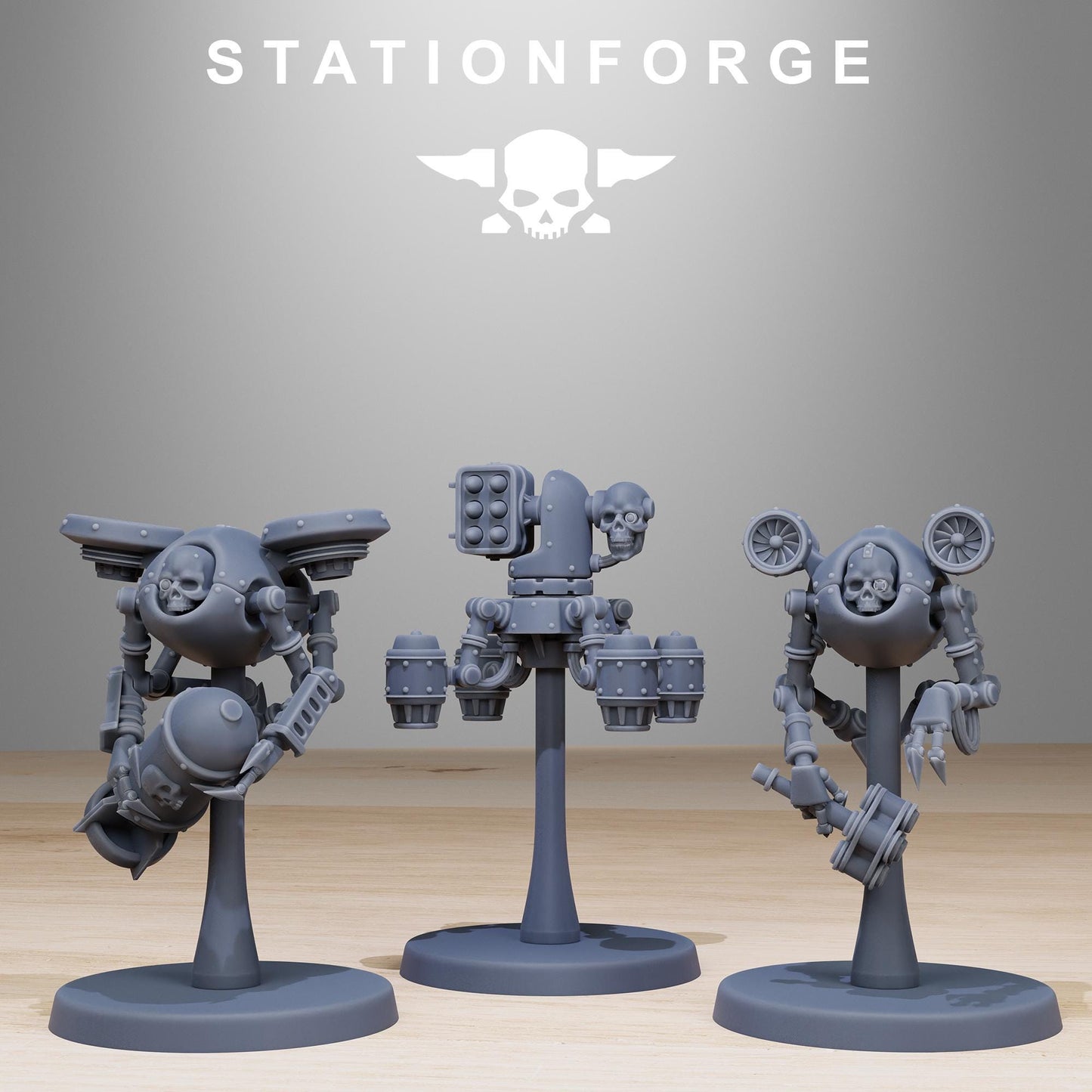 Scavenger Drones, Mechanical Drone Bots, Sci-Fi Wargames Miniatures by STATIONFORGE
