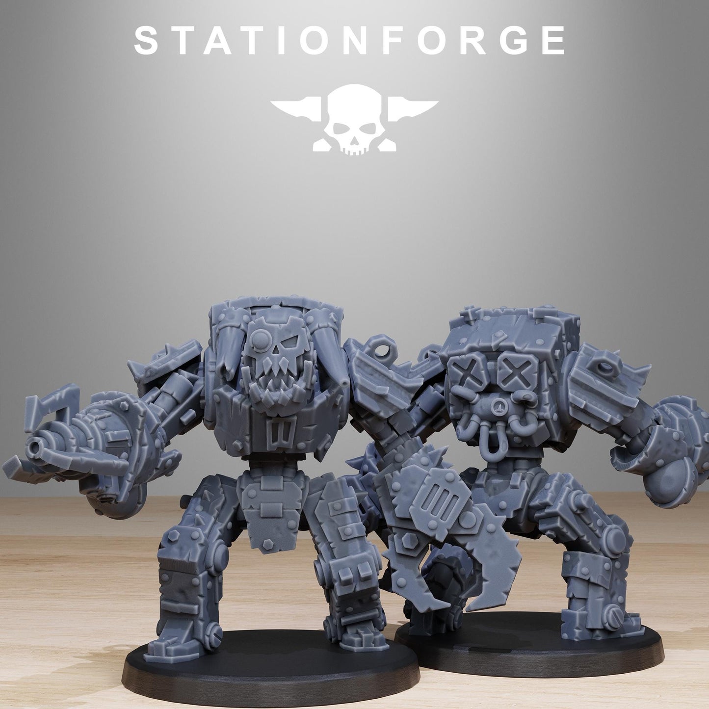 Orkaz Bots Infantry, Space-Faring Orkish Menace Sculpted by STATIONFORGE, Grimdark Compatible, Sci-Fi Wargame Scale