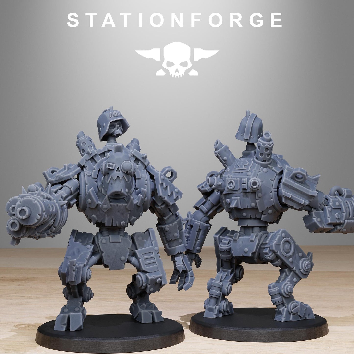 Orkaz Bots Infantry, Space-Faring Orkish Menace Sculpted by STATIONFORGE, Grimdark Compatible, Sci-Fi Wargame Scale