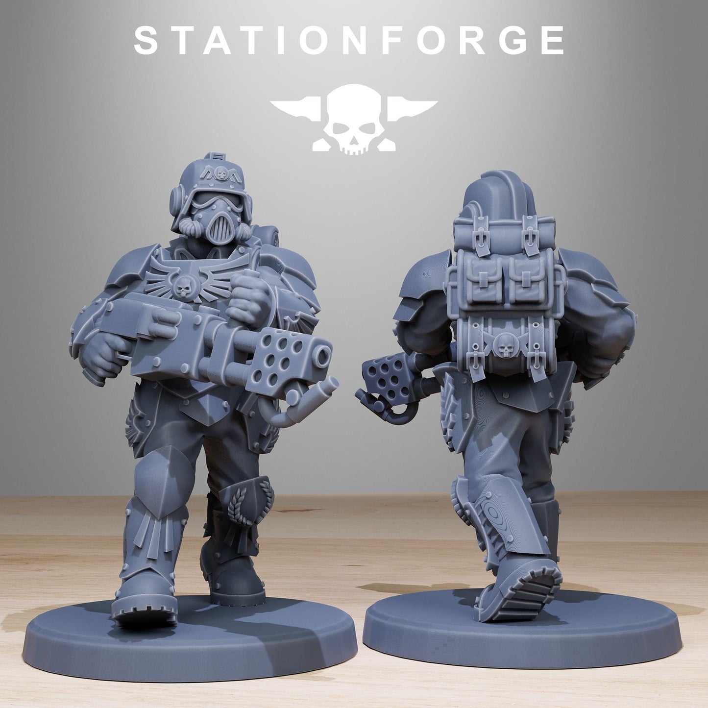 GrimGuard Elites, Death Korps Proxy, Sci-Fi Wargames Miniatures by STATIONFORGE