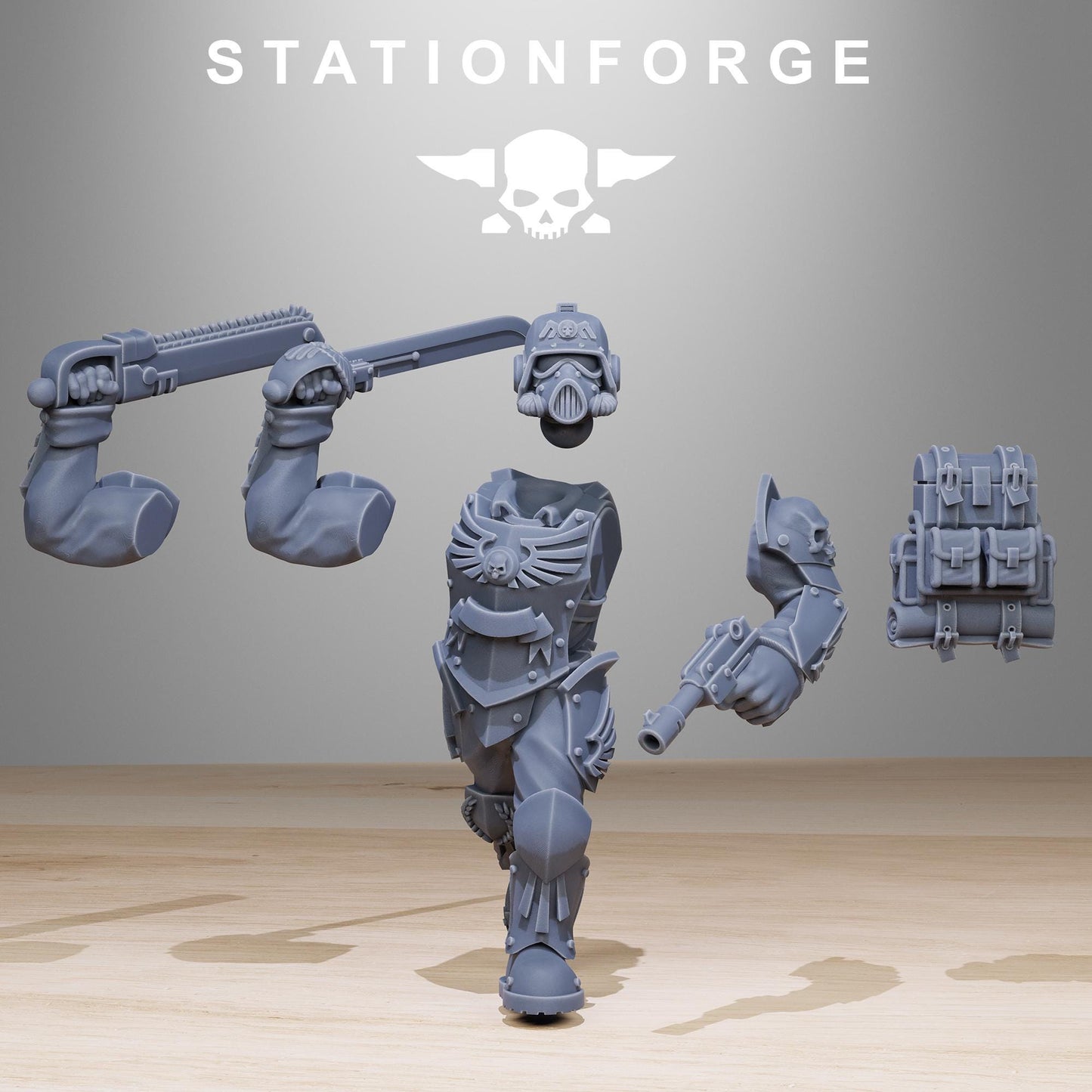 GrimGuard Elites, Death Korps Proxy, Sci-Fi Wargames Miniatures by STATIONFORGE
