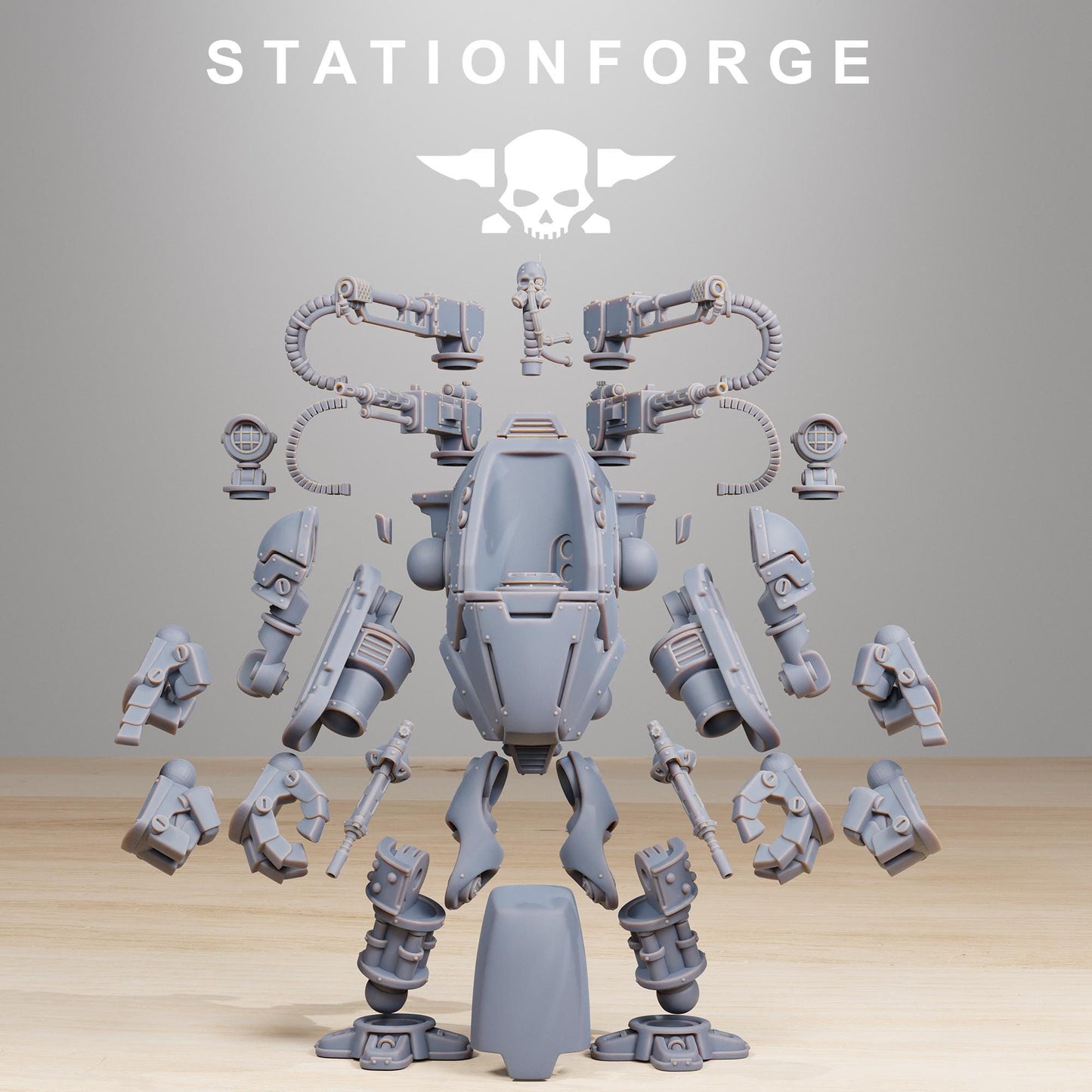 Scavenger Clankers, Mechanical Robot Infantry, Sci-Fi Wargames Miniatures by STATIONFORGE