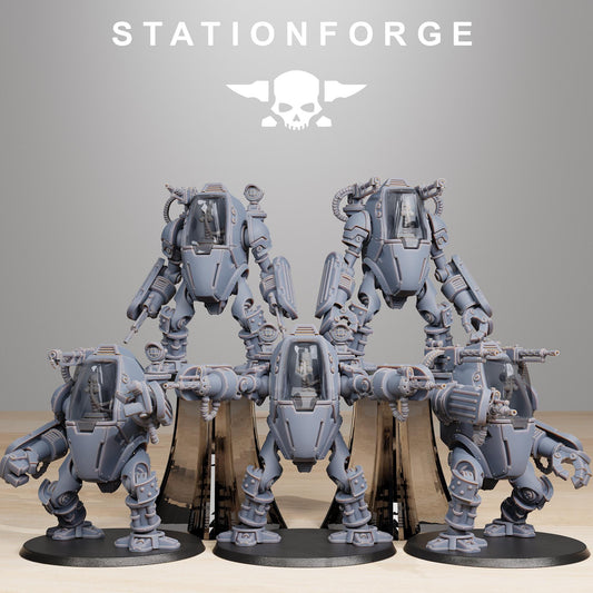 Scavenger Clankers, Mechanical Robot Infantry, Sci-Fi Wargames Miniatures by STATIONFORGE