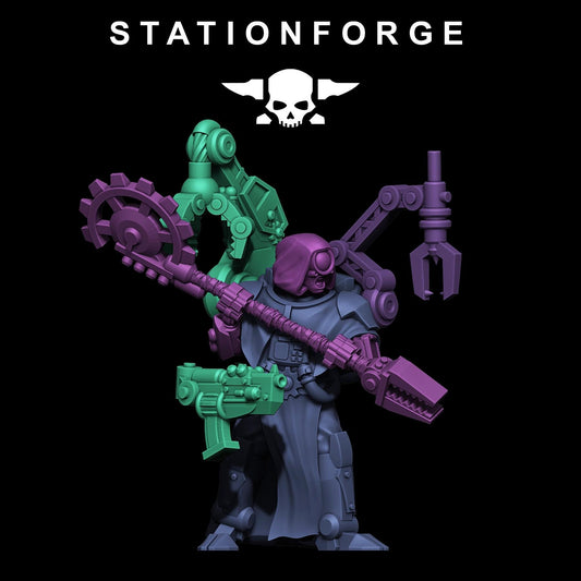 Scavenger Vicars, Space Techno-bots, modular Sci-Fi warriors by STATIONFORGE, Sci-Fi Wargames Cyber-themed Grimdark miniatures