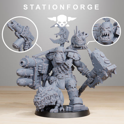Orkaz BlackSkull, Space-Faring Orkish Menace Sculpted by STATIONFORGE, Grimdark Compatible, Sci-Fi Wargame Scale