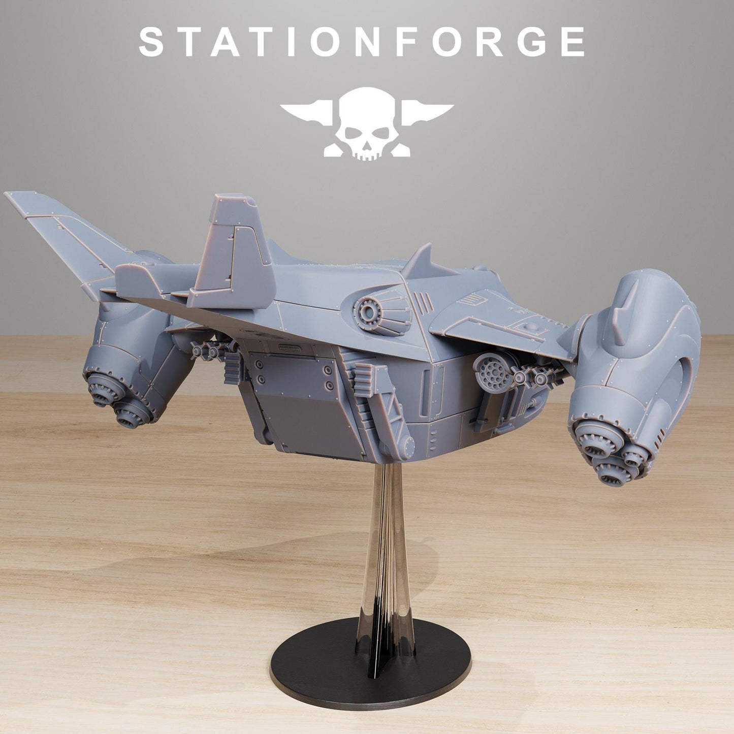 Vaskar Dropship, Modular Sci-Fi Guardsmen Warplane by STATIONFORGE, Sci-fi Wargames Proxy, Imperial Guard Transport