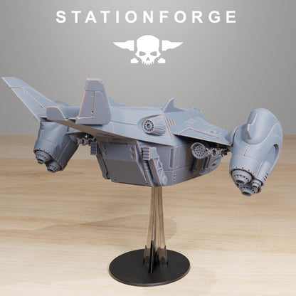 Vaskar Dropship, Modular Sci-Fi Guardsmen Warplane by STATIONFORGE, Sci-fi Wargames Proxy, Imperial Guard Transport