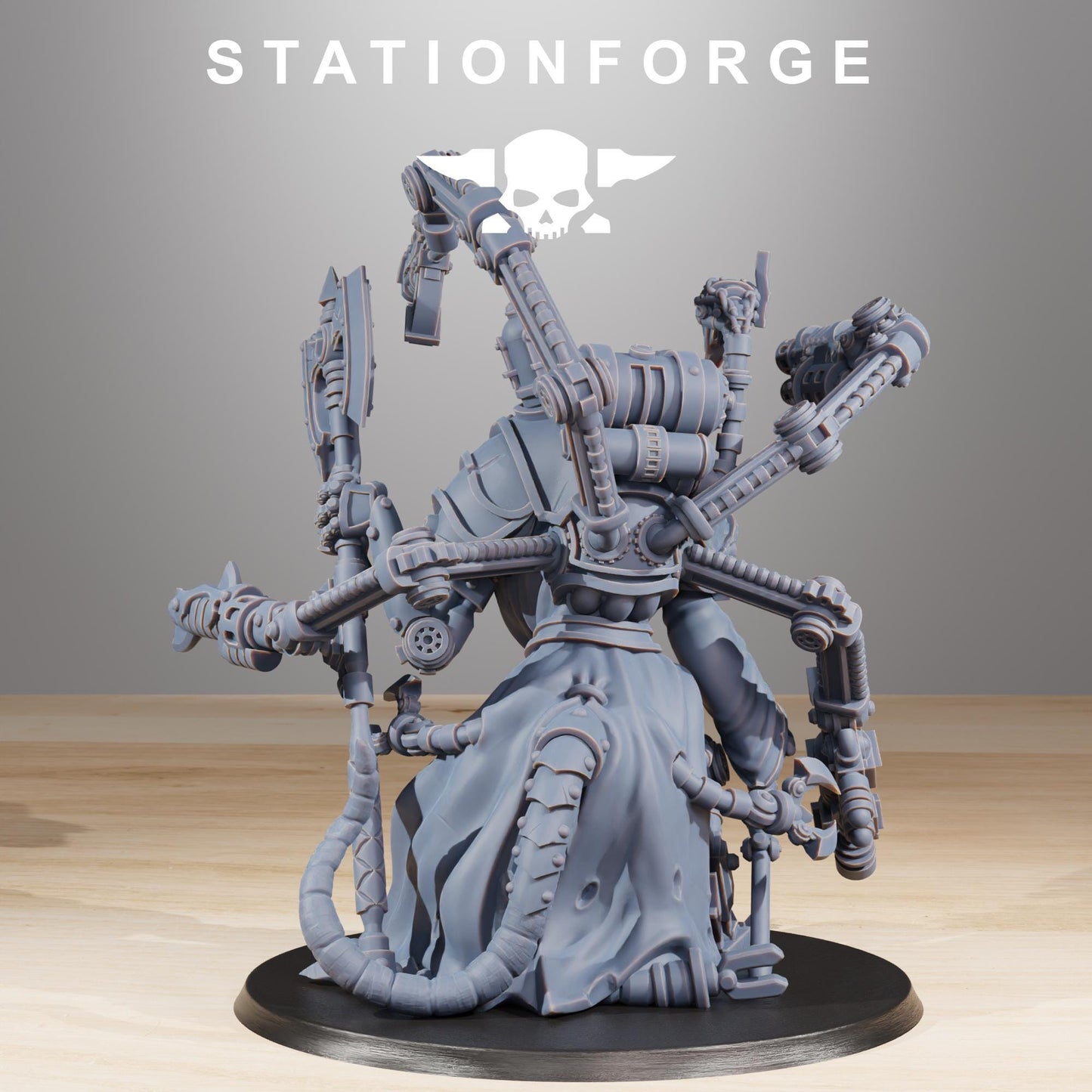 Raticus Techer, Space Techno-Rats, monopose Sci-Fi warriors by STATIONFORGE, Sci-Fi Wargames Rat-Themed Grimdark miniatures