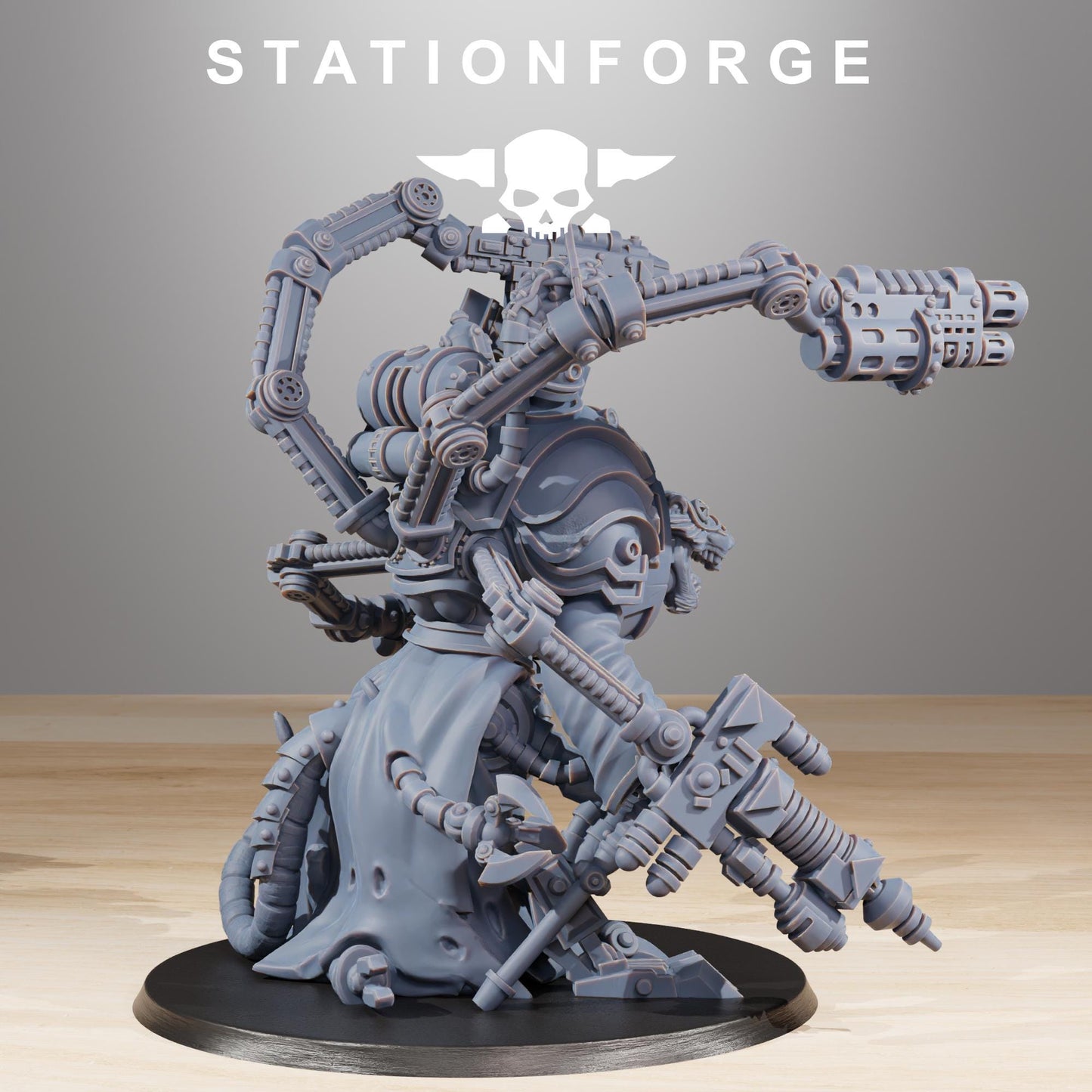 Raticus Techer, Space Techno-Rats, monopose Sci-Fi warriors by STATIONFORGE, Sci-Fi Wargames Rat-Themed Grimdark miniatures