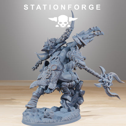 Corrupted Beasts Leader, Space-Faring Beastly Menace Sculpted by STATIONFORGE, Grimdark Compatible, Sci-Fi Wargame Scale