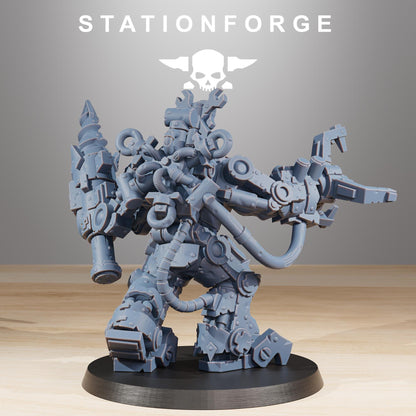 Orkaz Exo Boss, Space-Faring Orkish Menace Sculpted by STATIONFORGE, Grimdark Compatible, Sci-Fi Wargame Scale