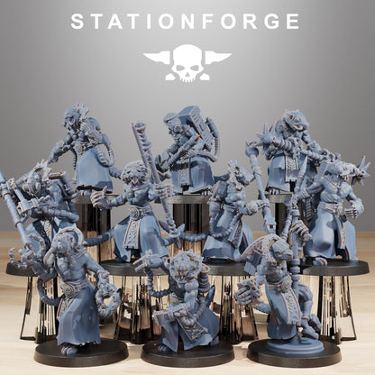 Raticus Zappers, Space Techno-Rats, monopose Sci-Fi warriors by STATIONFORGE, Sci-Fi Wargames Rat-Themed Grimdark miniatures