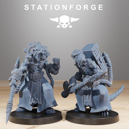 Raticus Zappers, Space Techno-Rats, monopose Sci-Fi warriors by STATIONFORGE, Sci-Fi Wargames Rat-Themed Grimdark miniatures