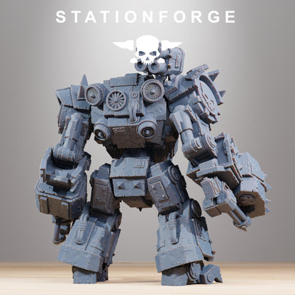 Orkaz Walkanator, Space-Faring Orkish Menace Sculpted by STATIONFORGE, Grimdark Compatible, Sci-Fi Wargame Scale