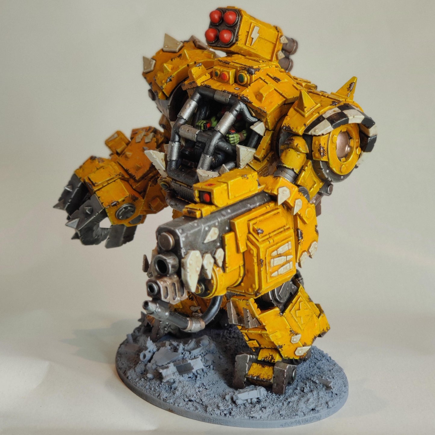 Orkaz Walkanator, Space-Faring Orkish Menace Sculpted by STATIONFORGE, Grimdark Compatible, Sci-Fi Wargame Scale