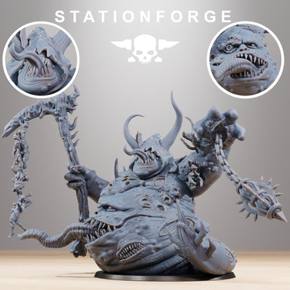Corrupted Guard Sporeus, Chaotic Daemonic Monopose Miniatures Sculpted by STATIONFORGE  for Wargames set in the Grimdark Future