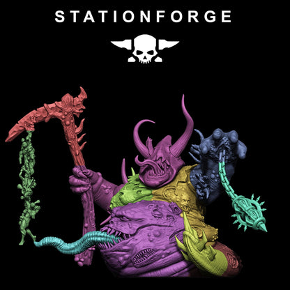 Corrupted Guard Sporeus, Chaotic Daemonic Monopose Miniatures Sculpted by STATIONFORGE  for Wargames set in the Grimdark Future