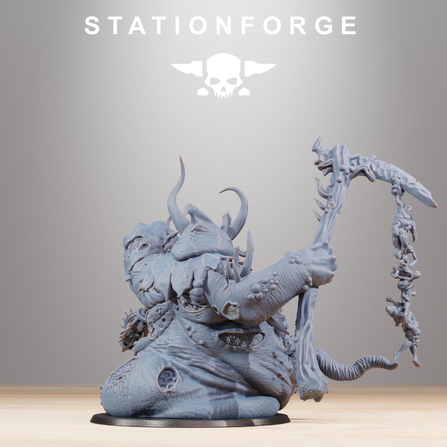 Corrupted Guard Sporeus, Chaotic Daemonic Monopose Miniatures Sculpted by STATIONFORGE  for Wargames set in the Grimdark Future