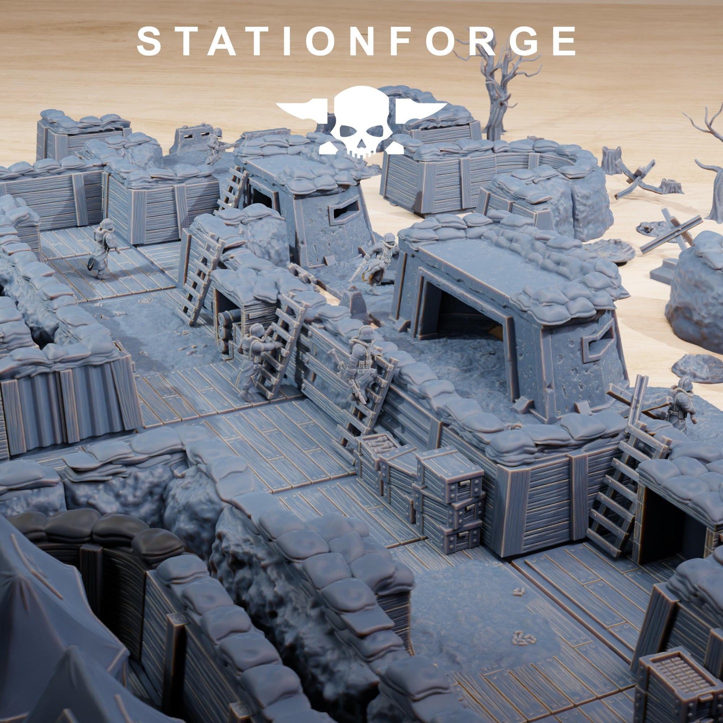 GrimGuard Trench Terrain by STATIONFORGE,  Trench Warfare Terrain, Perfect for Wargames