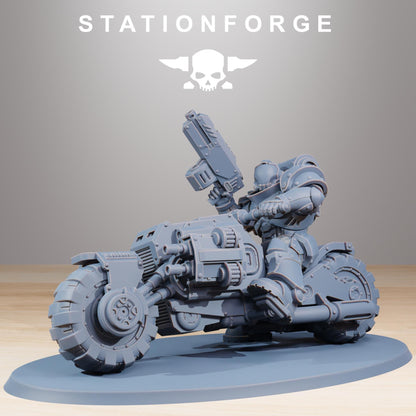 Socratis Bikers, Modular Sci-Fi Marine warriors by STATIONFORGE, Grimdark Wargames Proxy