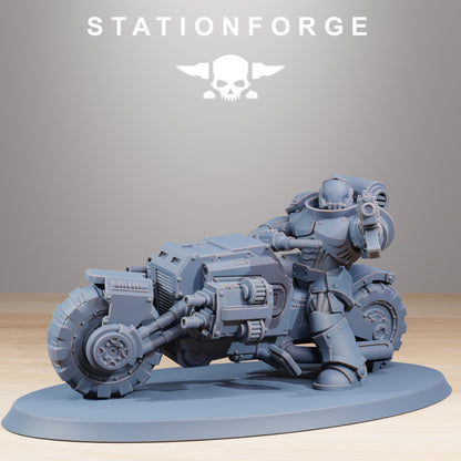 Socratis Bikers, Modular Sci-Fi Marine warriors by STATIONFORGE, Grimdark Wargames Proxy
