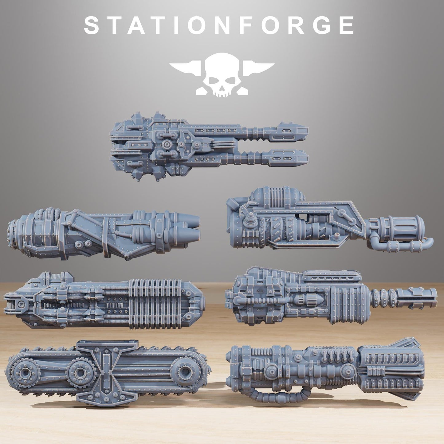 Scavenger Trident, Modular Sci-Fi Titanic Warbot by STATIONFORGE, Grimdark Wargames Proxy