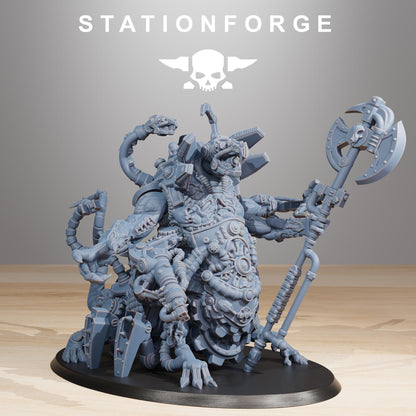Raticus Chonk Meister, Space Techno-Rats, monopose Sci-Fi warriors by STATIONFORGE, Sci-Fi Wargames Rat-Themed Grimdark miniatures