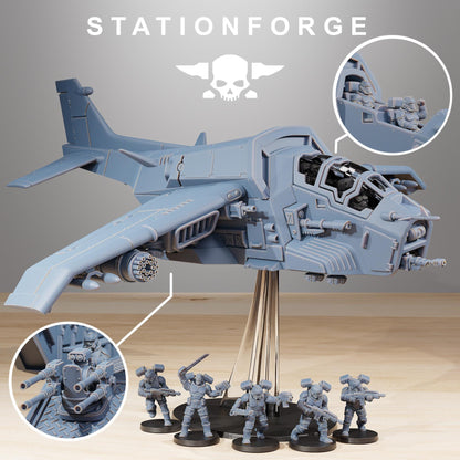 Vaskar Skyfire, Modular Sci-Fi Guardsmen Warplane by STATIONFORGE, Sci-fi Wargames Proxy, Imperial Guard Transport