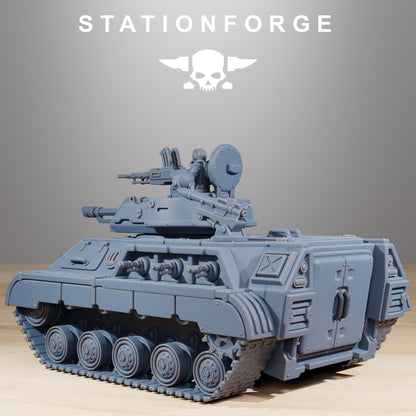 GrimGuard Support Tank, Modular Sci-Fi Guardsmen Vehicle by STATIONFORGE, Sci-fi Wargames Proxy, Imperial Guard Transport ATV