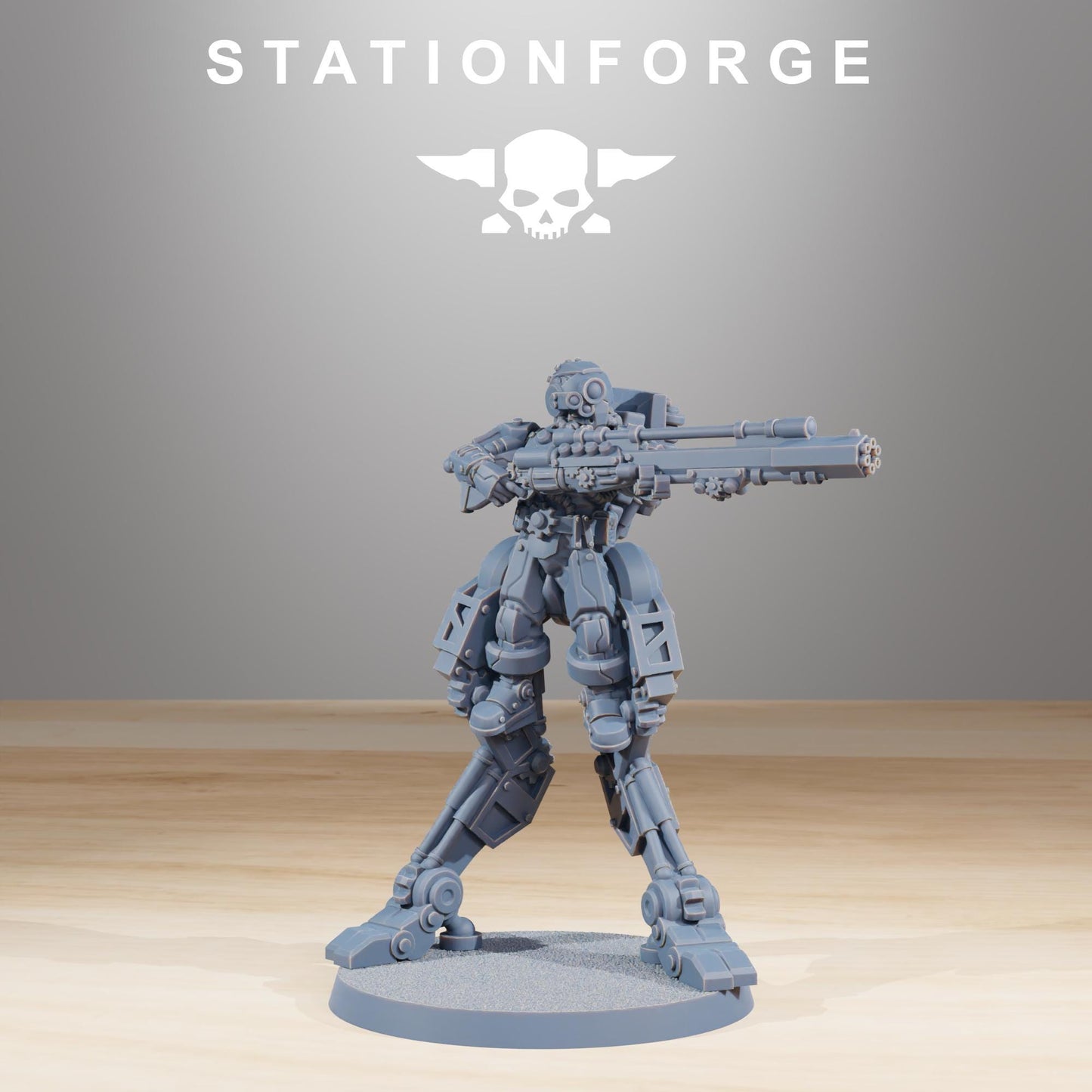 Scavenger Wayfarer, Space Techno-bots, modular Sci-Fi warriors by STATIONFORGE, Sci-Fi Wargames Cyber-themed Grimdark miniatures