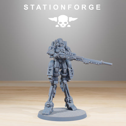 Scavenger Wayfarer, Space Techno-bots, modular Sci-Fi warriors by STATIONFORGE, Sci-Fi Wargames Cyber-themed Grimdark miniatures